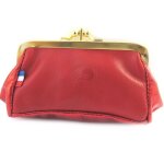 Porte - monnaie cuir 'frandi' rouge bicolore