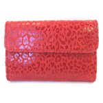 Porte - monnaie cuir 'frandi' rouge (lopard)