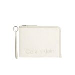 Portefeuille calvin klein logo relief femme blanc