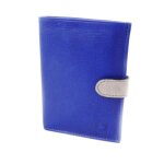 Portefeuille cuir 'frandi' bleu gris sauvage