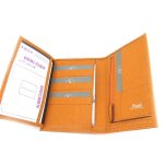 Portefeuille cuir 'frandi' orange (cartes + )