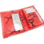 Promotion ! portefeuille cuir 'frandi' rouge (motif python) (europ�en)