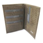 Promotion ! portefeuille cuir 'frandi' taupe croco (cartes + )