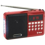 Radio fm mp3 portable + lampe - tokai - rouge