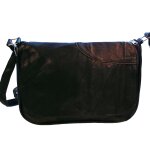 Promotion ! sac bandoulière cuir 'janis' noir lisse - 29x20x8 cm Promotion ! sac bandoulière cuir 'janis' noir lisse - 29x20x8 cm
