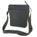 Sac bandouli�re 'indispensable' noir (1 compartiment) - 24x21x5. 5 cm