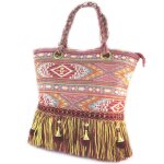 Sac crateur 'babouchka' rouge multicolore - 45x36x14 cm