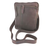 Promotion ! sac cuir 'gianni conti' marron fonc� vintage - 27x21. 5x5 cm