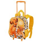 Sac  dos 3d  roulettes petit - disney roi lion africa - jaune - taille unique