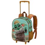 Sac � dos 3d � roulettes petit - the mandalorian say hi - vert