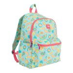 Sac � dos - scolaire - 2 compartiments - fruits - vert orange - 41x30x18cm