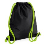 Sac  dos en toile cordons pais - bg110 - noir cordons lime
