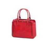 Sac à main katana cuir de vachette collet végétal 66804 - rouge Sac à main katana cuir de vachette collet végétal 66804 - rouge