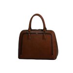 Sac à main katana cuir de vachette collet végétal 66828 - chocolat Sac à main katana cuir de vachette collet végétal 66828 - chocolat