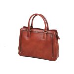 Sac à main katana en cuir de vachette collet végétal k 66805 - marron Sac à main katana en cuir de vachette collet végétal k 66805 - marron