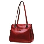 Sac shopping en cuir de vachette collet k 82374 - rouge