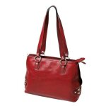 Sac shopping katana en cuir de vachette collet k 82617 - rouge
