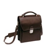 Sacoche katana en cuir de vachette grain� k 69317 - chocolat