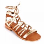 Sandales hautes crois�es m�tallis�es cuir l�ger hercule femme les tropeziennes par m. belarbi - 36