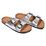 Sandale mule femme premium - chaussure d't qualit et confort - m31 argent - 37