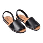 Sandale nu pieds femme premium cuir - chaussure d't qualit et confort - 550 noir - 35