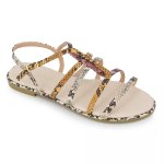 Sandales plates  brides faon python femme mariamare - multicolore - 37