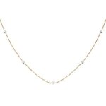 Sautoir acier et pvd dor avec perles de culture d'eau douce 90cm
