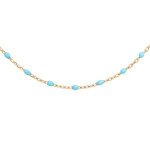 Sautoir argent et dorure jaune olives rsine turquoise imitation 60 + 10cm