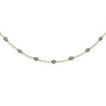Sautoir argent et dorure jaune olives rsine vert fluo 60 + 10cm