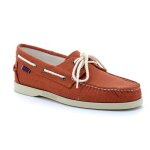 Sebago - chaussures bateau pour homme en toile docksides portland washed canvas - orange - 43