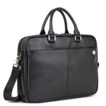 Promotion ! serviette porte - documents cuir 'pierre cardin' noir (1 soufflet) - 40x28. 5x8 cm