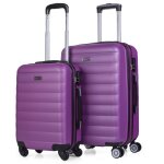 Set de 2 valises de voyage rigides 4 roues trolley abs. extensibles rsistantes et lgres. poigne 2 ...