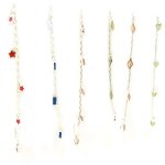 Set de 6 chaines cheville  coloriage  tutti frutti