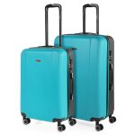 Set de valises rigides 4 roulettes trolley abs. rsistantes et lgres. poigne, 2 anses et 4 roues. ...