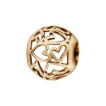 Thabora charms coulissant plaqu or boule coeurs ajours