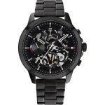Tommy hilfiger henry montre homme multifonction acier noir 1710478