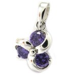 Les trsors de lily [m1732] - pendentif argent 'fleur de cristal' violet