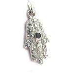 Les trsors de lily [m6957] - pendentif argent 'main fatma' blanc noir