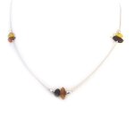 Les trsors de lily [n2822] - collier 'inspiration' ambre cognac et miel (rhodi)