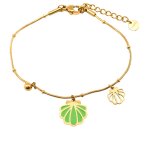Les trsors de lily [q2563] - bracelet crateur acier 'coquille saint jacques' vert clair dor - 13x12 ...