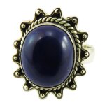 Les trsors de lily [q5732] - bague argent 'heaven' lapis lazuli argent - 18x14 mm