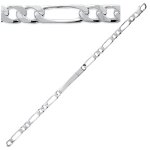 Les trsors de lily [q8071] - gourmette argent 'identit' figaro rhodi - 18 cm 5 mm