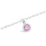 Les trsors de lily [q8229] - chane cheville argent 'linda' rose argent (rhodi) - 25 cm 5 mm
