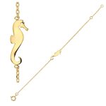 Les tr�sors de lily [q9350] - bracelet artisanal enfant plaqu� or 'hypocampe' dor� - 15x5 mm