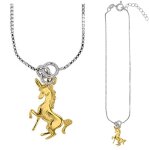 Les trsors de lily [q9359] - chane cheville argent artisanale 'licorne mania' dor argent (rhodi) ...