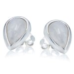 Les trsors de lily [r0789] - boucles d'oreilles argent 'meghan' pierre de lune argent (rhodi) - 12x8 ...