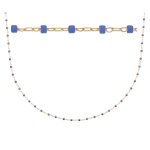 Les trsors de lily [r1092] - collier plaqu or 'boho' bleu dor - 45 cm, 1 mm