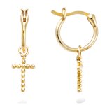 Les trsors de lily [r1553] - croles plaqu or 'croix' dor - 12 mm , 12x7 mm