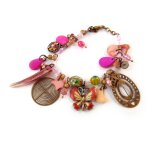 Les tr�sors de lily [c8395] - bracelet cr�ateur 'les romantiques' rose