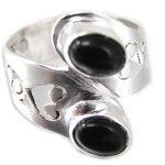 Les trsors de lily [f8124] - bague argent 'colise' onyx